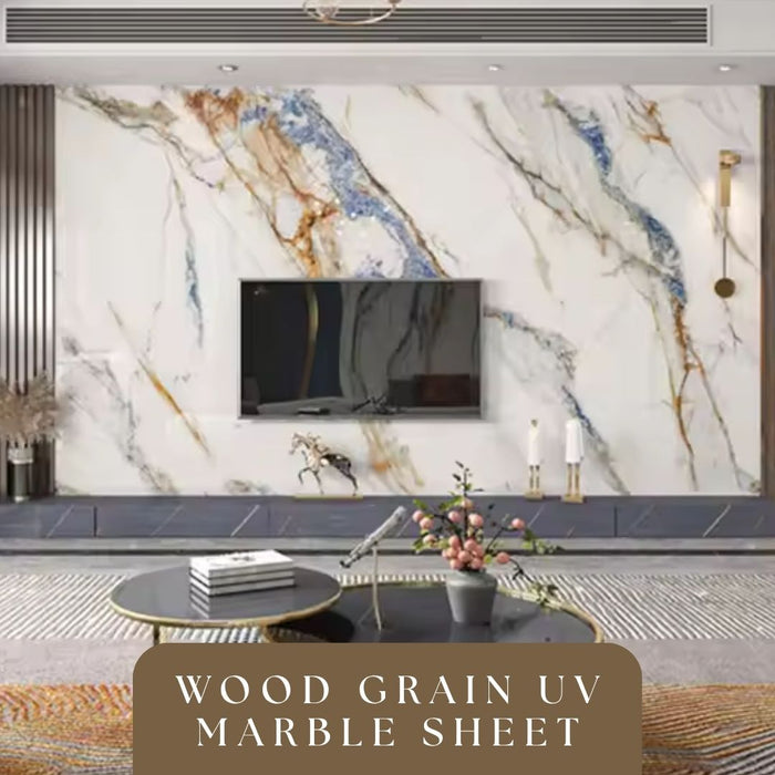 2/10FT Waterproof Wood Grain UV Marble Sheet Wall Panel for Home Decoration - DY2434
