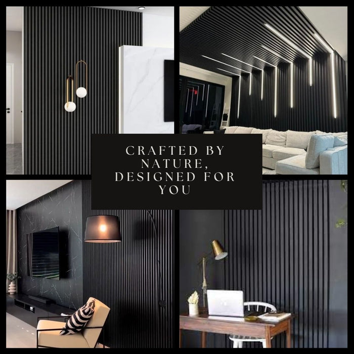 2/10FT Wooden Acoustic Panels - Black Panel