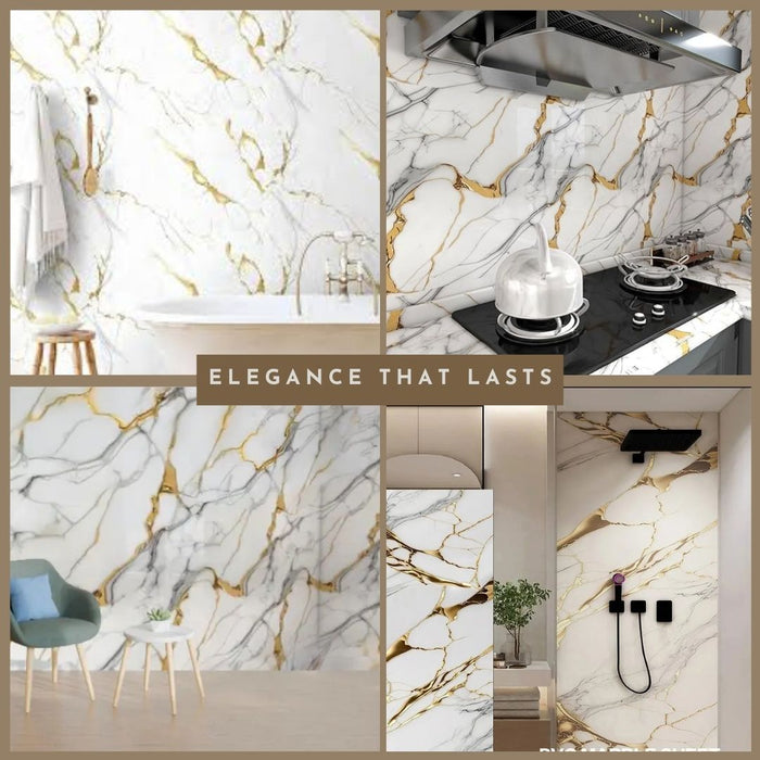 2/10FT Waterproof Wood Grain UV Marble Sheet Wall Panel for Home Decoration - DY2432