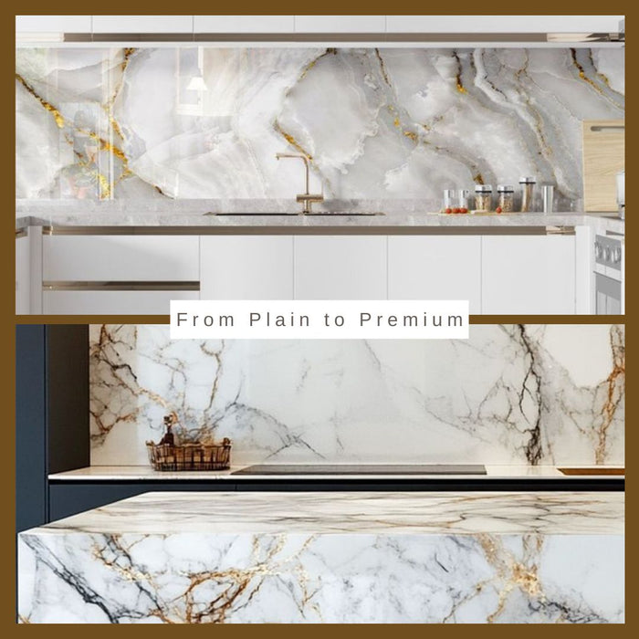 2/10FT Waterproof Wood Grain UV Marble Sheet Wall Panel for Home Decoration - DY2435