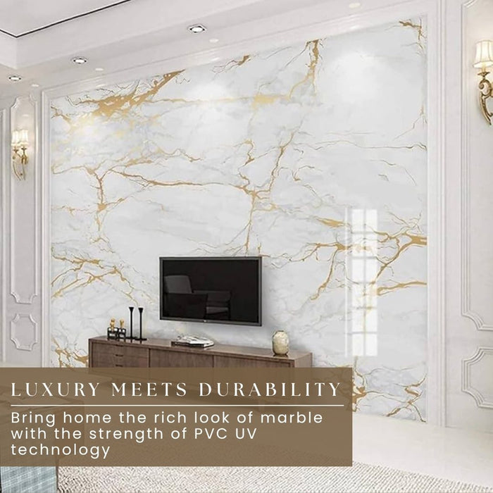 2/10FT Waterproof Wood Grain UV Marble Sheet Wall Panel for Home Decoration - DY2432