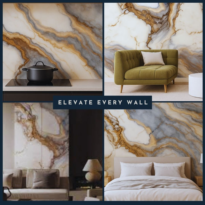 2/10FT Waterproof Wood Grain UV Marble Sheet Wall Panel for Home Decoration - DY2444