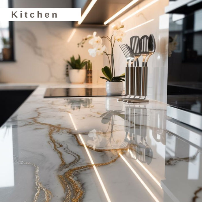 2/10FT Waterproof Wood Grain UV Marble Sheet Wall Panel for Home Decoration - DY2435