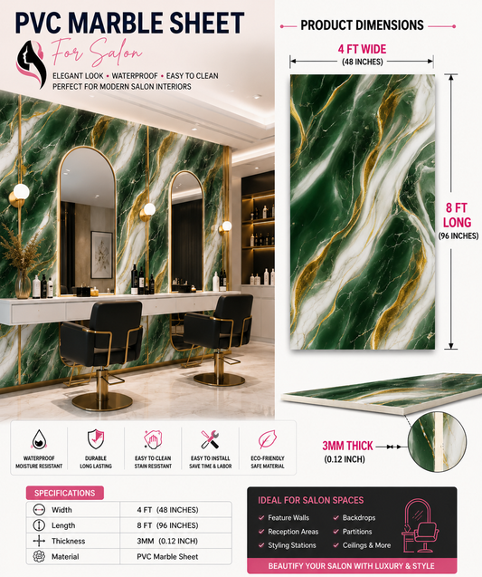4 × 8 FT Material: PVC Waterproof: Yes UV Resistant: Yes Interior Wall Decoration