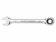 15mm Ratcheting Chrome Vanadium Combination Wrench CRV Metric Hand Tool