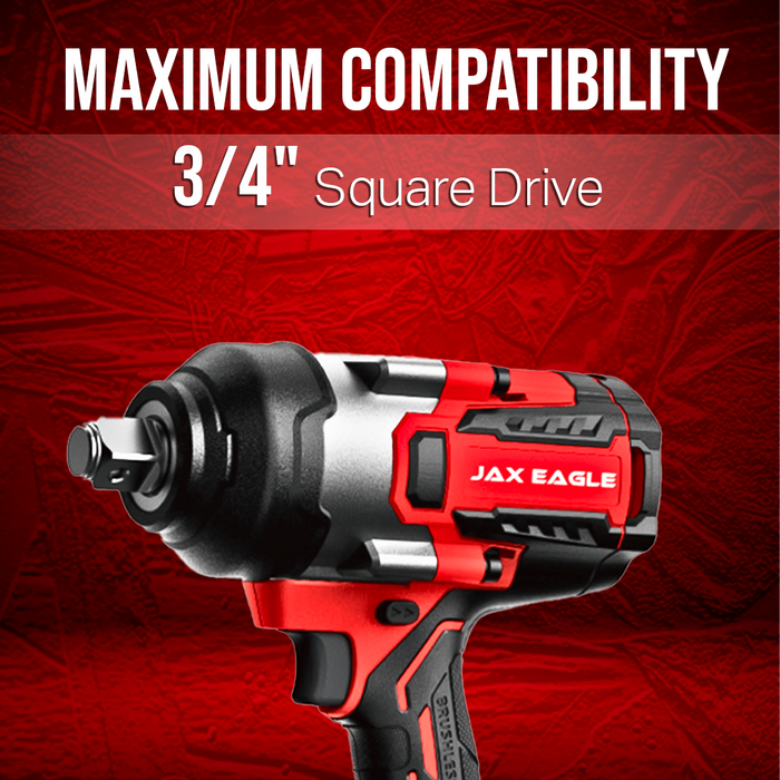 20V Cordless Impact Wrench Brushless Gun | Heavy Duty 3/4-Inch High Torque 1580Nm Battery Powered Impact Wrench with Charger