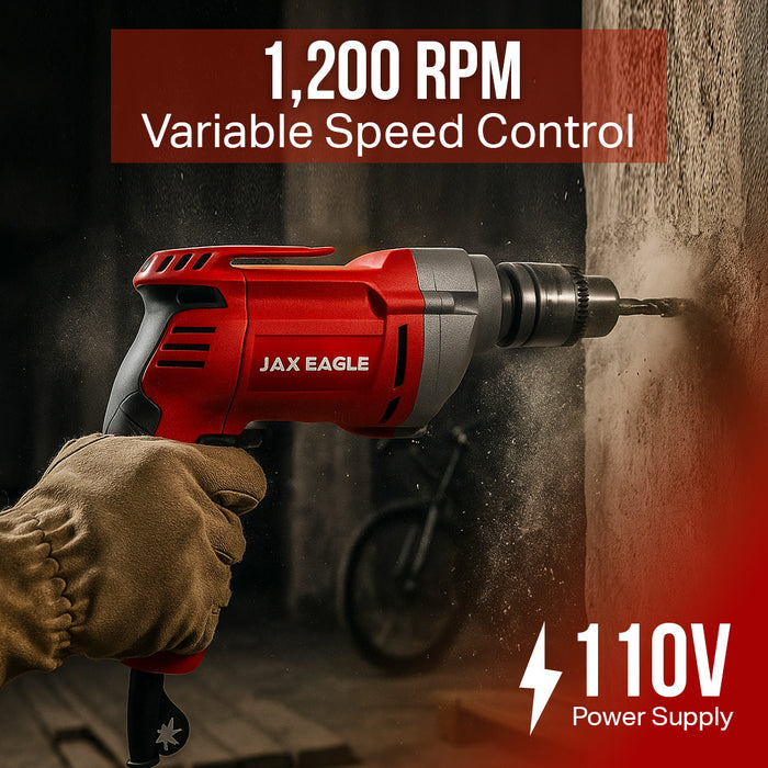 Electric Drill - ED1100 Heavy-Duty Corded Power Drill for Wood, Metal & Masonry