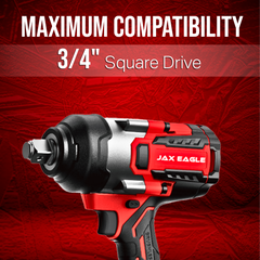 20V Cordless Impact Wrench Brushless Gun | Heavy Duty 3/4-Inch High Torque 1580Nm Battery Powered Impact Wrench with Charger