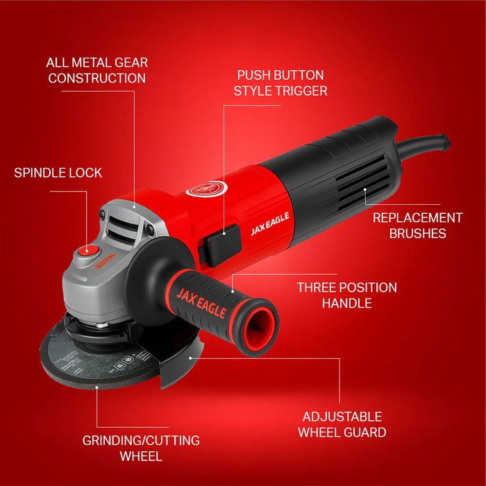 Power Angle Grinder - AG900R Heavy-Duty Corded Grinder for Cutting, Grinding & Polishing