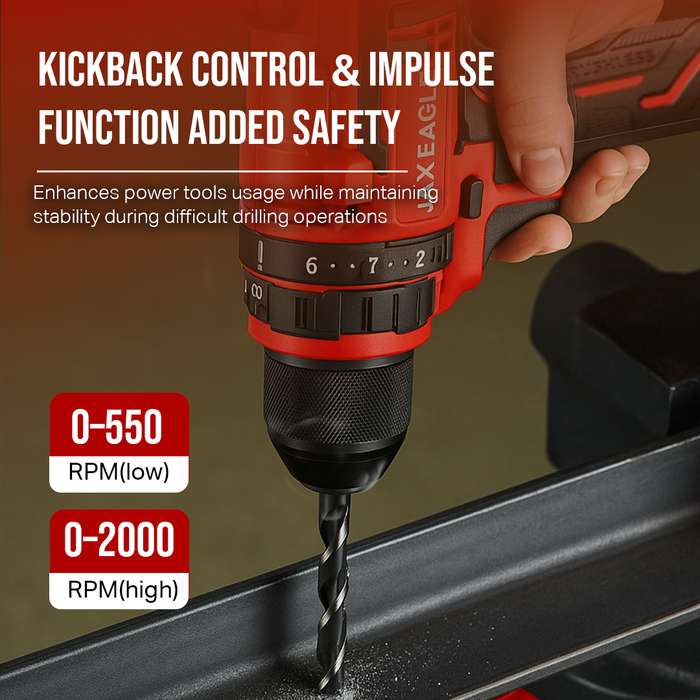KB13150PRO 20V Cordless Drill, Brushless Impact Drill with 150Nm Torque, 13mm Chuck, Dual Speed, Hammer Drill