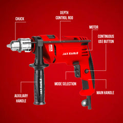 Impact Drill - ID780 Heavy-Duty Electric Power Drill for Concrete, Metal, and Wood