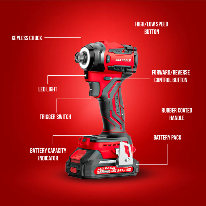 CV250PRO 20V Cordless Screwdriver, Electric Screwdriver with 250Nm Torque, 4-Speed Power Screwdriver