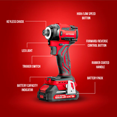 CV250PRO 20V Cordless Screwdriver, Electric Screwdriver with 250Nm Torque, 4-Speed Power Screwdriver