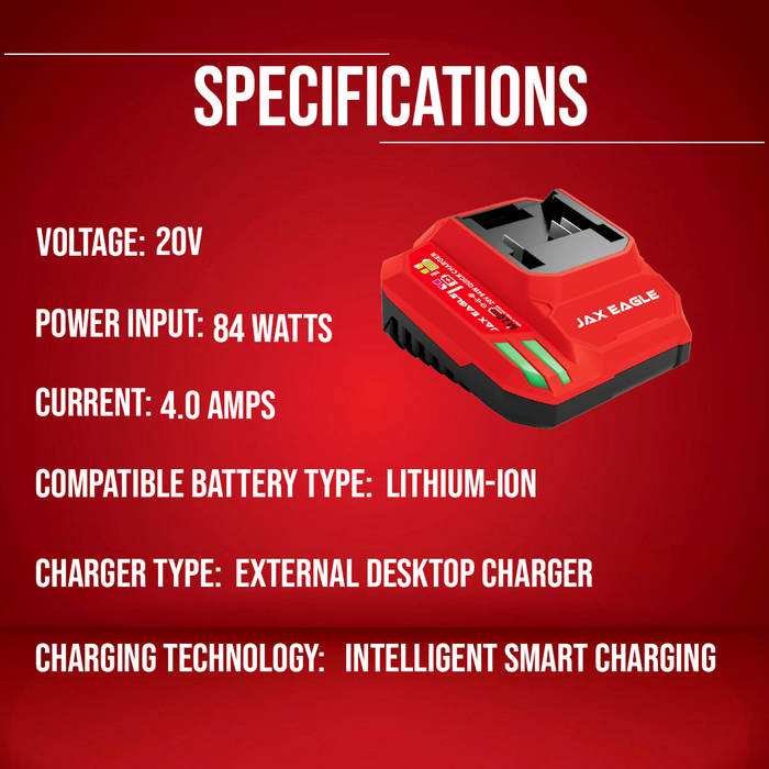 MC40 20V 4.0A Fast Charger for Lithium-Ion Power Tool Battery Packs