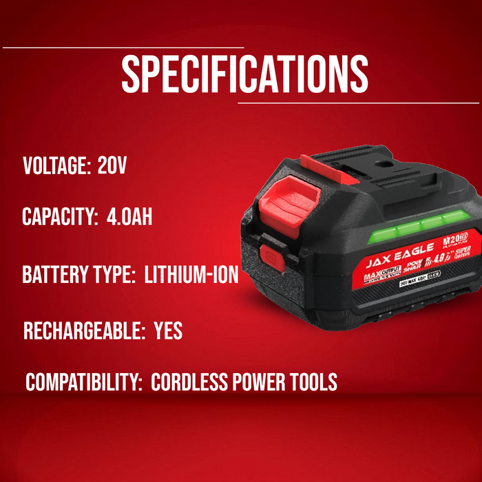 MT1840 20V 4.0Ah Lithium-Ion Battery Pack