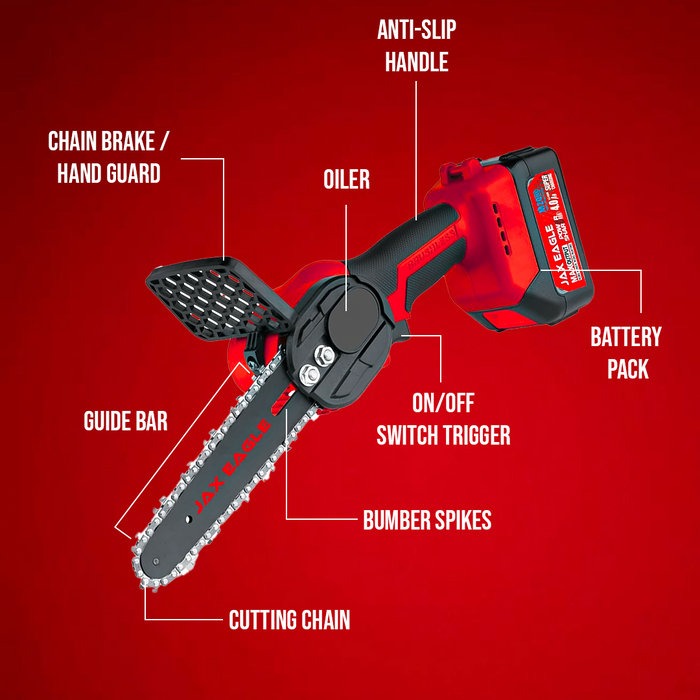20V Mini Chainsaw Cordless Brushless Electric Chainsaw with Soft Start 6m/s - CS06BLC