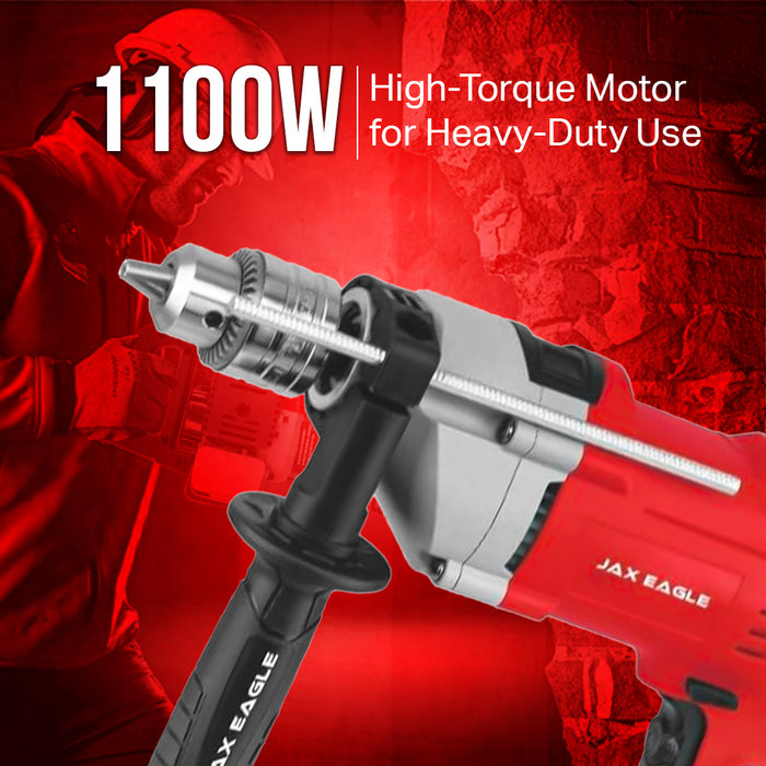 Impact Drill - ID1100 Heavy-Duty Electric Power Drill for Concrete, Metal, and Wood