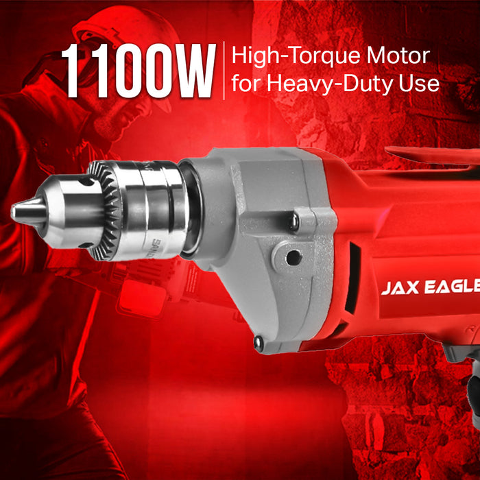 Electric Drill - ED1100 Heavy-Duty Corded Power Drill for Wood, Metal & Masonry