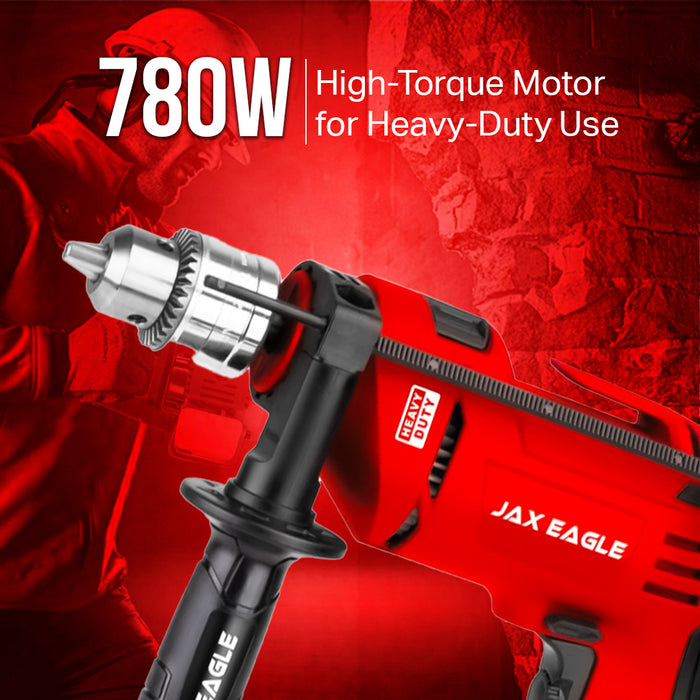 Impact Drill - ID780 Heavy-Duty Electric Power Drill for Concrete, Metal, and Wood