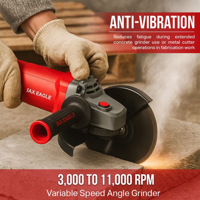 Power Angle Grinder - AG1350EC  Variable Speed Corded Grinder for Cutting, Grinding & Polishing