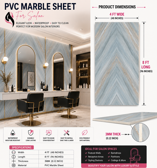 4 × 8 FT 3D PVC Marble Wall Panels - BLD-082