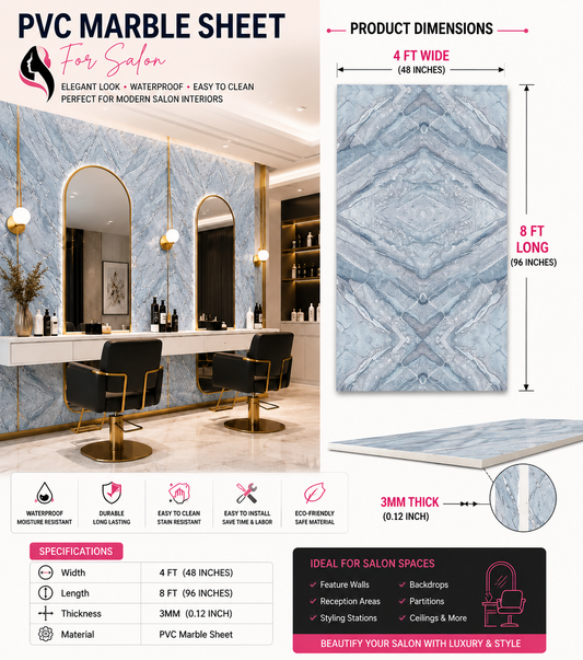 4 × 8 FT 3D PVC Marble Wall Panels - BLD-1026