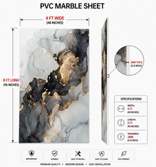 4 × 8 FT 3D PVC Marble Wall Panels - BLD-1137