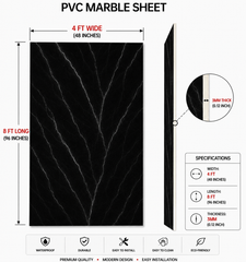 4 ×-8 FT 3D PVC Marble Wall Panel– Waterproof Interior Decorative Panel - BLD-1297