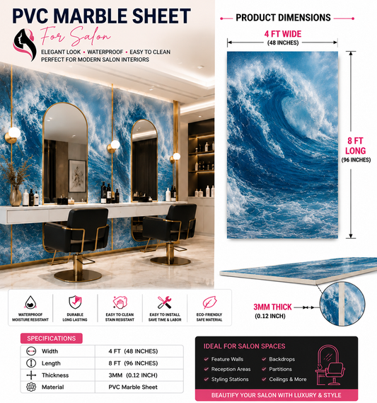 4 × 8 FT 3D PVC Marble Wall Panels - BLD-1351