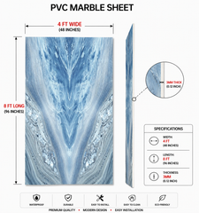 4 ×-8 FT 3D PVC Marble Wall Panel– Waterproof Interior Decorative Panel - BLD-135
