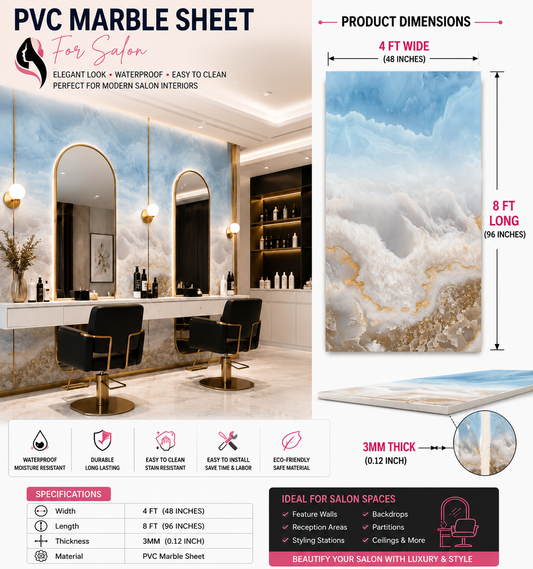 4 × 8 FT 3D PVC Marble Wall Panels - BLD-193