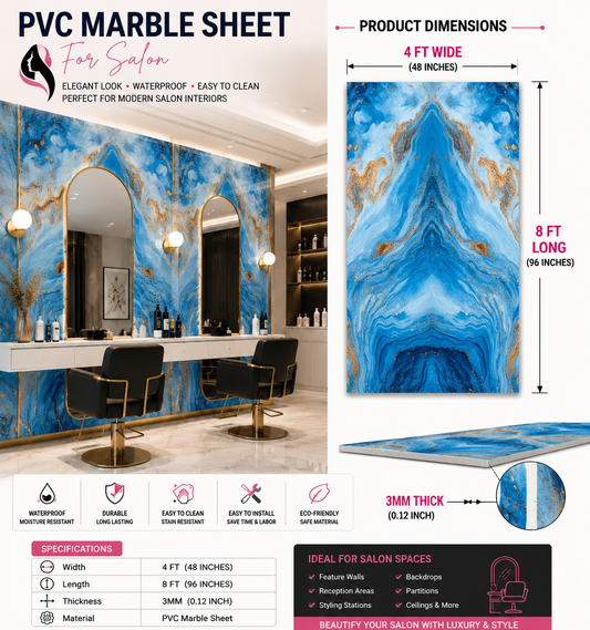 4 × 8 FT 3D PVC Marble Wall Panels - BLD-625