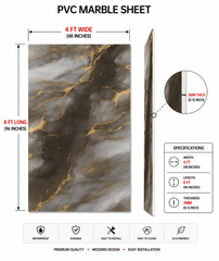 4 × 8 FT 3D PVC Marble Wall Panels - BLD-682