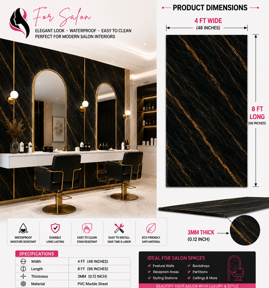 4 × 8 FT 3D PVC Marble Wall Panels - BLD-679