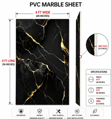 4 × 8 FT Waterproof Wood Grain UV Marble Sheet Wall Panel for Home Decoration - DY2427