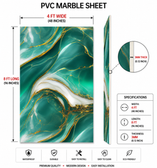4 × 8 FT Waterproof Wood Grain UV Marble Sheet Wall Panel for Home Decoration - DY2428