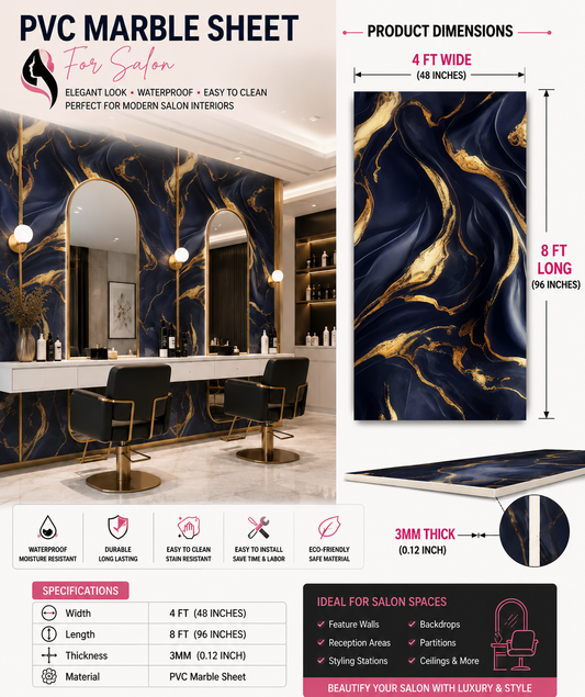 4 × 8 FT Waterproof Wood Grain UV Marble Sheet Wall Panel for Home Decoration - DY2429