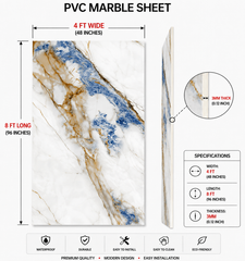 4 × 8 FT Waterproof Wood Grain UV Marble Sheet Wall Panel for Home Decoration - DY2434