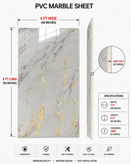 4 × 8 FT Waterproof Wood Grain UV Marble Sheet Wall Panel for Home Decoration - DY2435