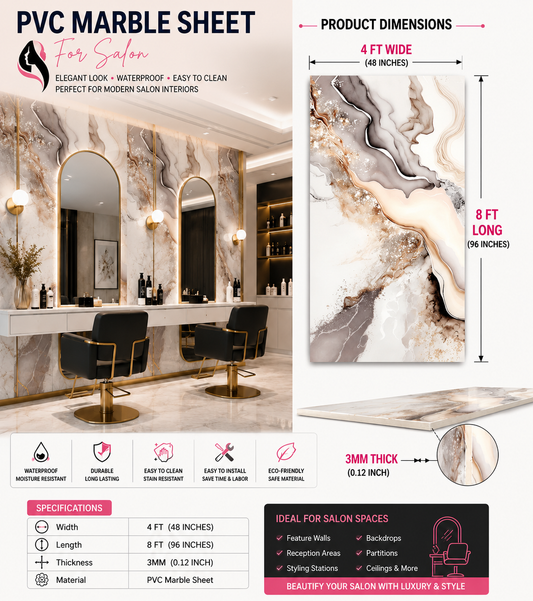 4 × 8 FT Waterproof Wood Grain UV Marble Sheet Wall Panel for Home Decoration - DY2438