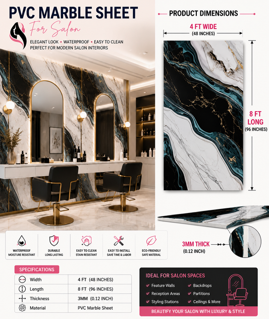 4 × 8 FT Waterproof Wood Grain UV Marble Sheet Wall Panel for Home Decoration - DY2439