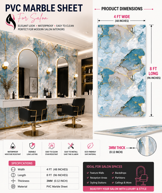 4 × 8 FT Waterproof Wood Grain UV Marble Sheet Wall Panel for Home Decoration - LJ24815T