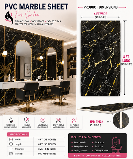 4 × 8 FT Waterproof Wood Grain UV Marble Sheet Wall Panel for Home Decoration - LJ24823T