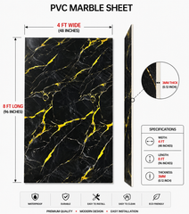 4 × 8 FT Waterproof Wood Grain UV Marble Sheet Wall Panel for Home Decoration - LJ24823T