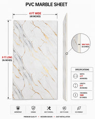 4 × 8 FT PVC Marble Sheet (Blue Living Room) - 24895
