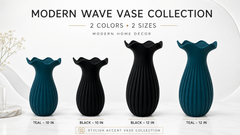 Modern Decorative Vases Set In Varied Colors And Sizes For Home Decor