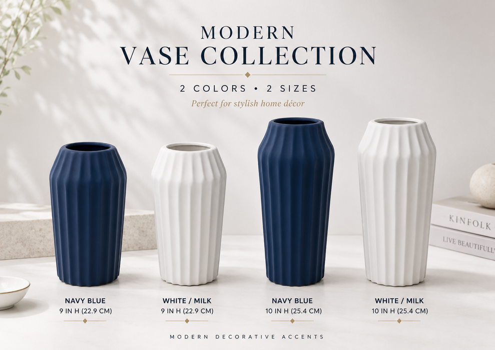 Modern Decorative Vases Set Assorted Colors For Living Room And Home Decor