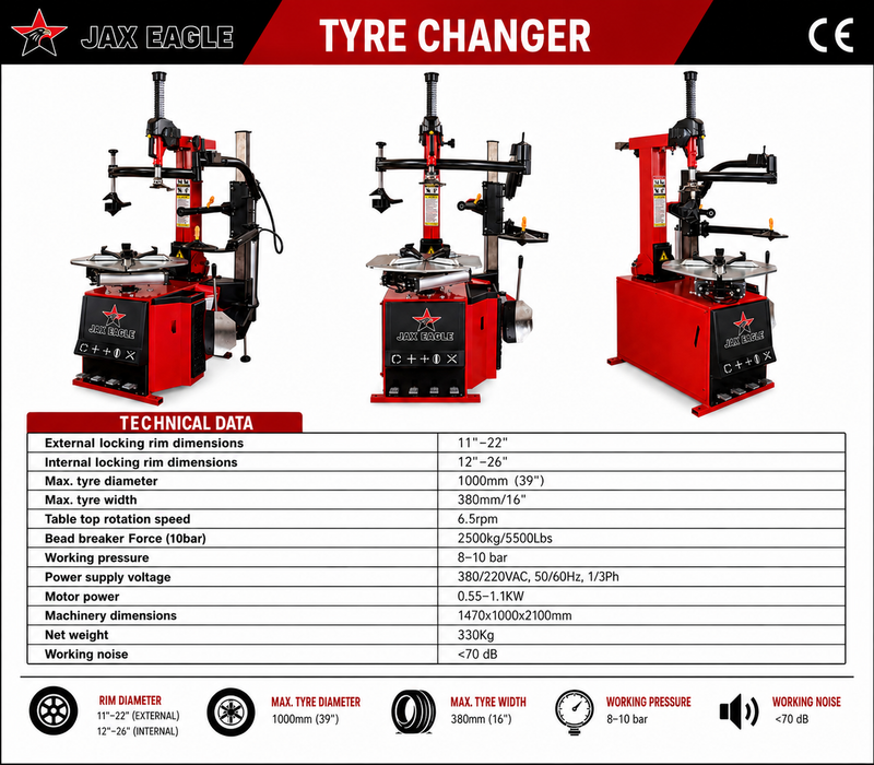 JAX EAGLE 996 Heavy-Duty Tire Changer