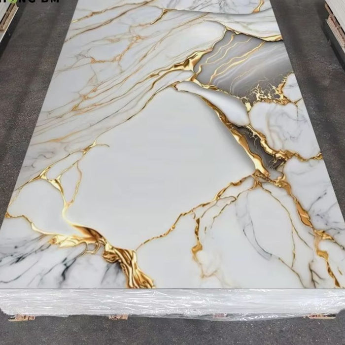 2/10FT Waterproof Wood Grain UV Marble Sheet Wall Panel for Home Decoration - DY2432