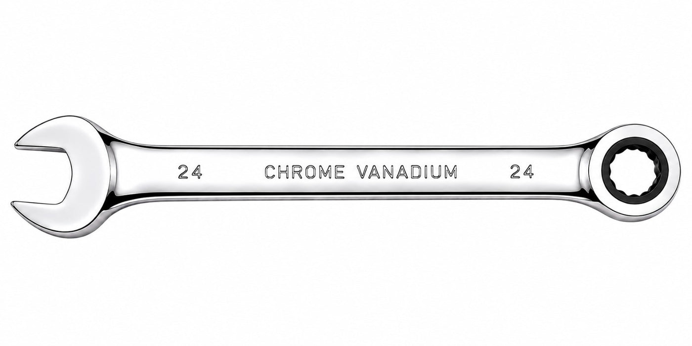 24mm Ratcheting Chrome Vanadium Metric Combination Wrench Hand Tool
